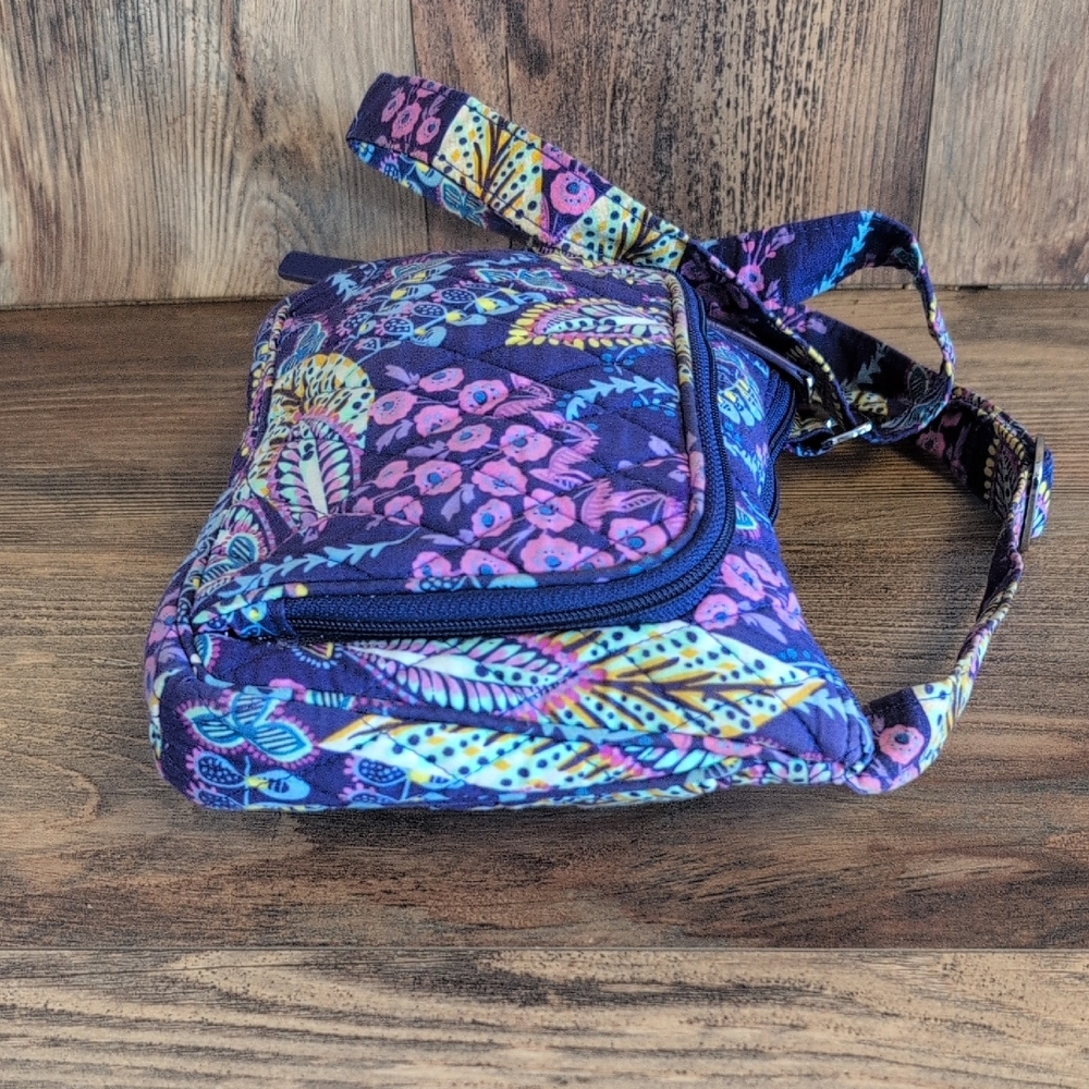 Vera Bradley Batik Leaves Adjustable Crossbody Hipster Bag M547 - Picture 4 of 9